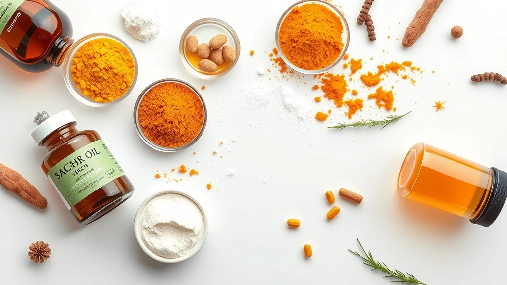 over-the-counter pet supplements -
Photorealistic overhead view of pet supplement powders and liquids in different