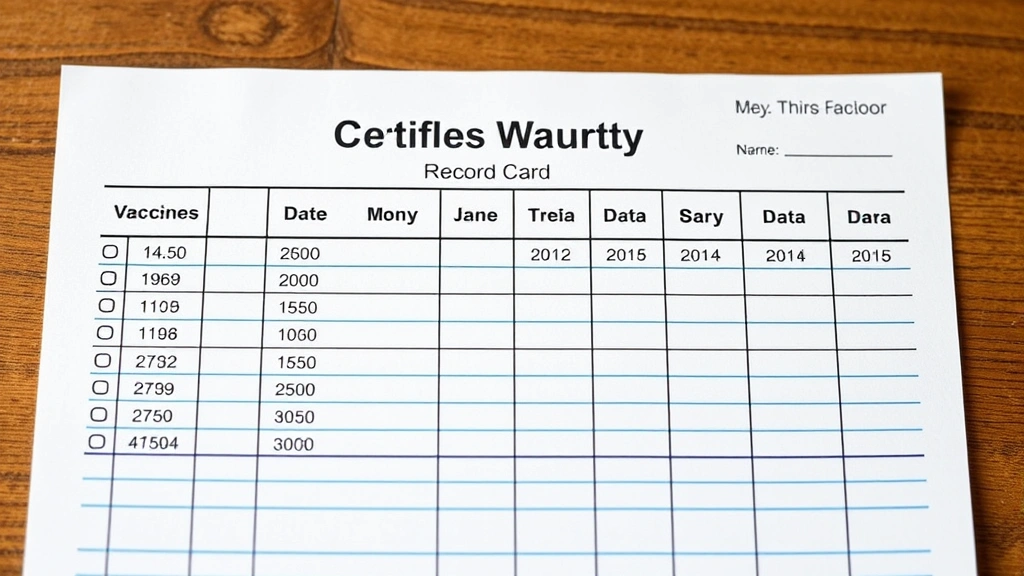 parvo immunization dogs -
Photorealistic veterinary vaccination record card with dates and vaccine inform