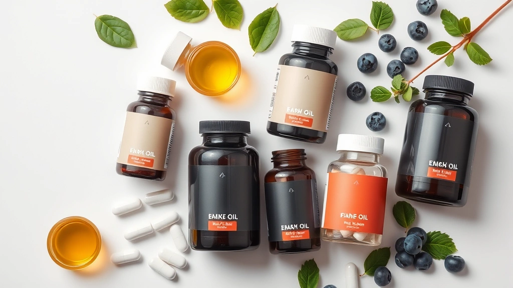 pet cognitive supplements -
Photorealistic flat lay of various pet supplement bottles and capsules arranged