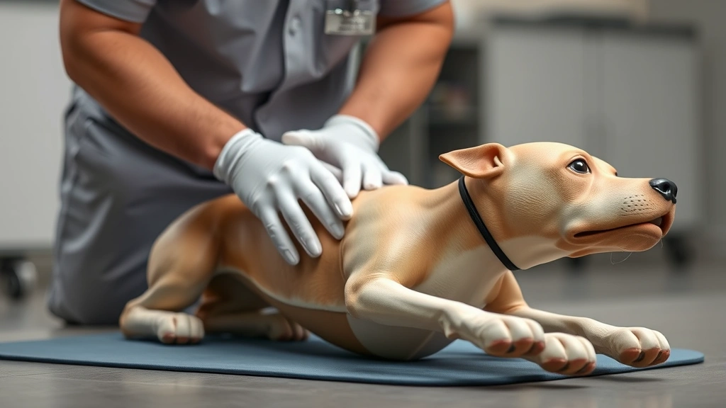pet first aid guidance -
Photorealistic image of a veterinary professional demonstrating chest compressi