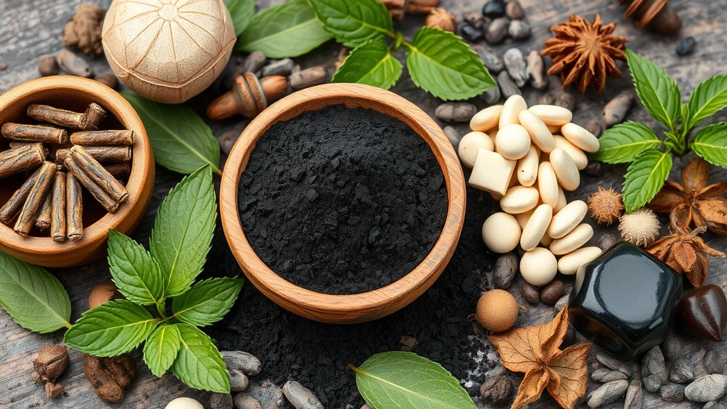 pet heavy metal detox supplements -
Photorealistic image of various natural supplement ingredients including activa