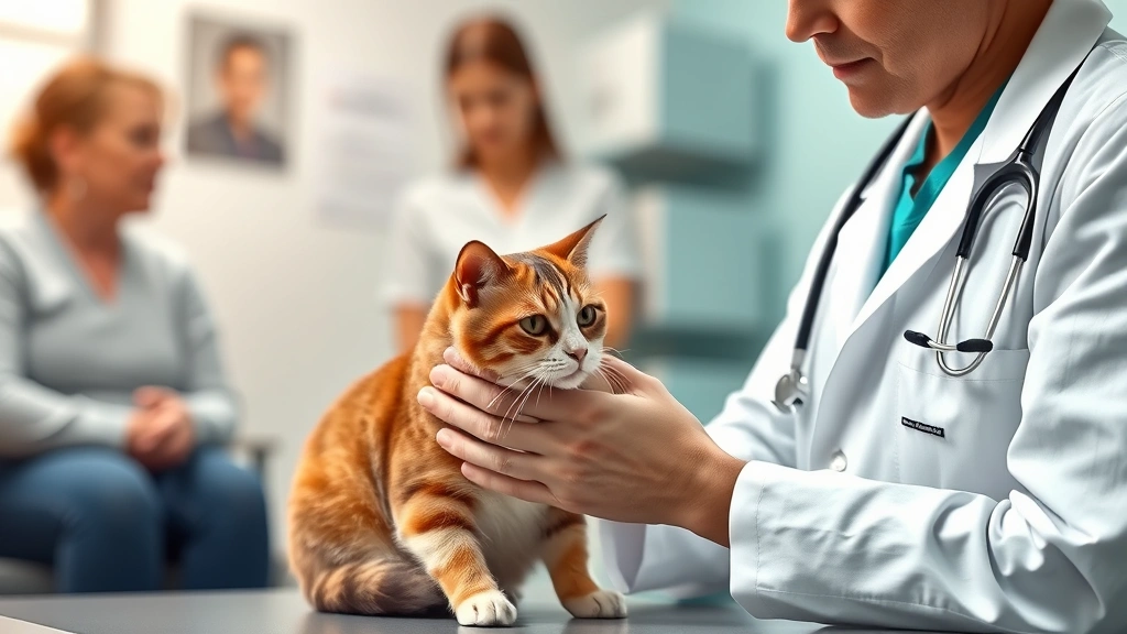 pet kidney detox supplements -
Photorealistic image of a veterinarian in white coat examining a cat during a k