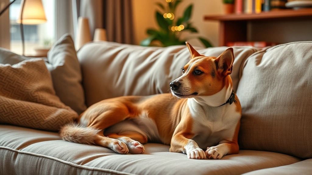 pet medication advice online -
warm home setting with a dog or cat nearby on a couch
