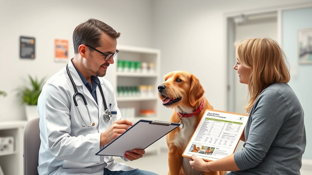 pet nutrition advice -
Photorealistic image of a veterinary nutritionist consulting with a pet owner w
