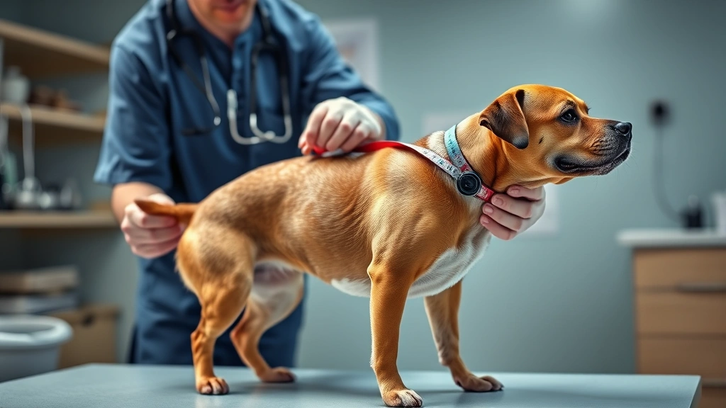 pet obesity prevention -
A veterinarian measuring a dog’s body condition and taking weight measure