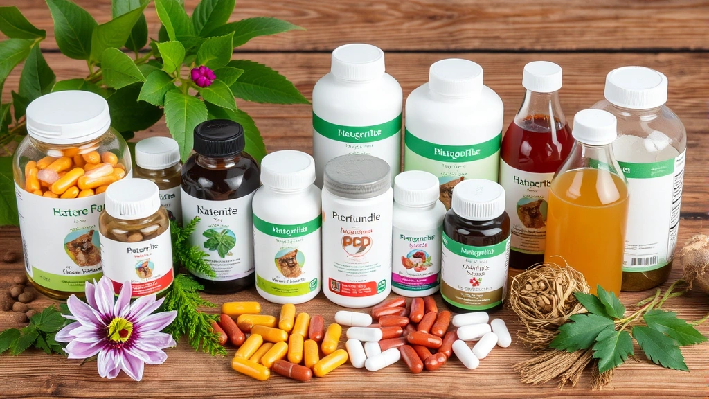 pet stress supplements -
A collection of natural pet supplement bottles including pills, powders, and li