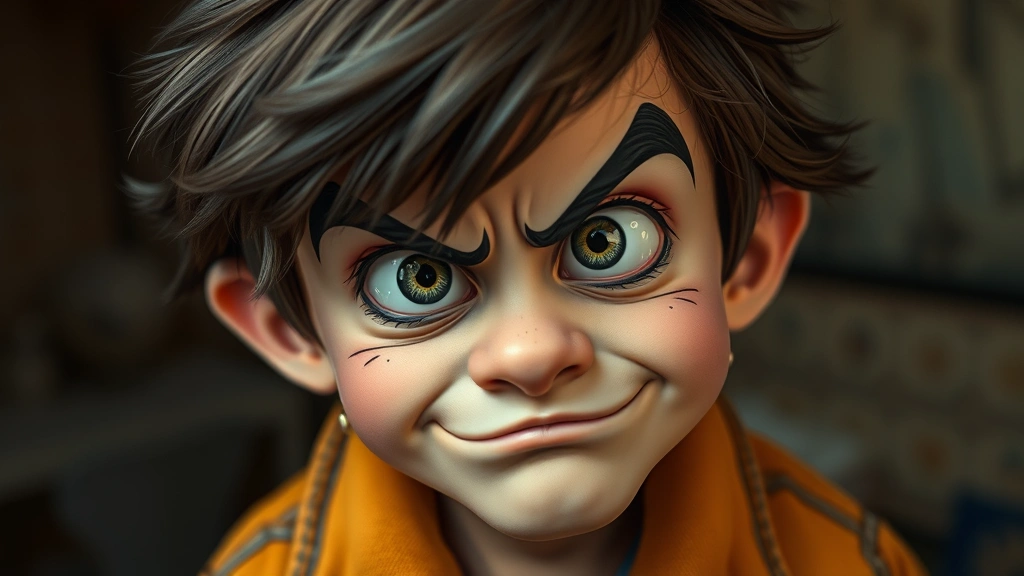 petey dog man -
wearing mischievous expression
