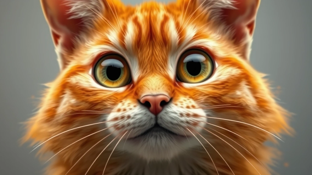 petey dog man -
Photorealistic portrait of an anthropomorphic orange cat character with large e
