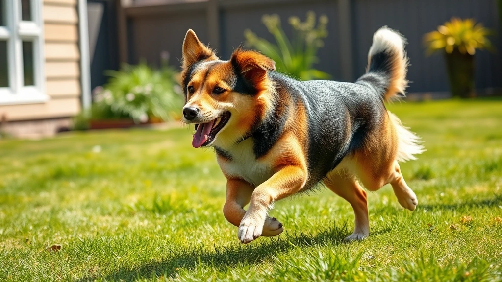 rachael ray nutrish dog food -
Photorealistic image of a happy medium-sized dog with shiny coat running throug