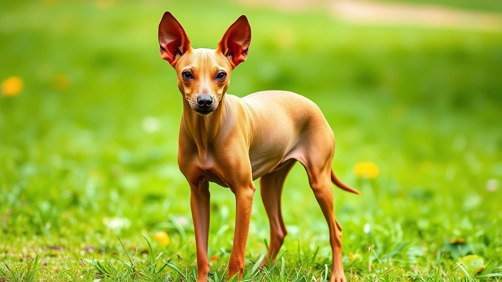 rare dog breeds -
Photorealistic image of a Xoloitzcuintli hairless dog with warm skin tone stand