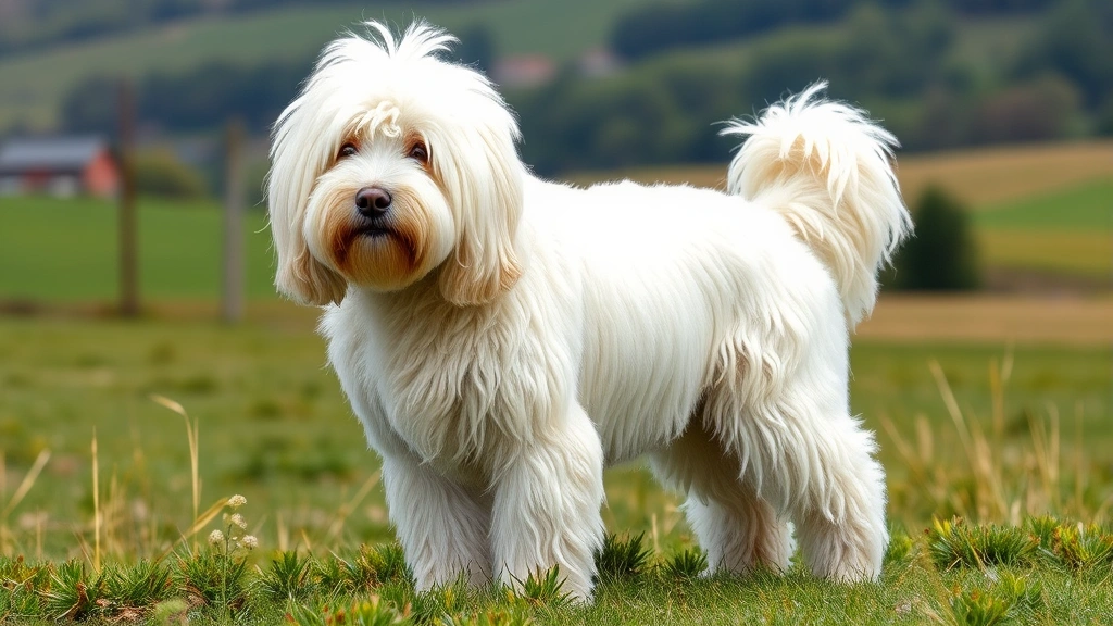 rare dog breeds -
Photorealistic photograph of a Komondor dog with its distinctive white corded m