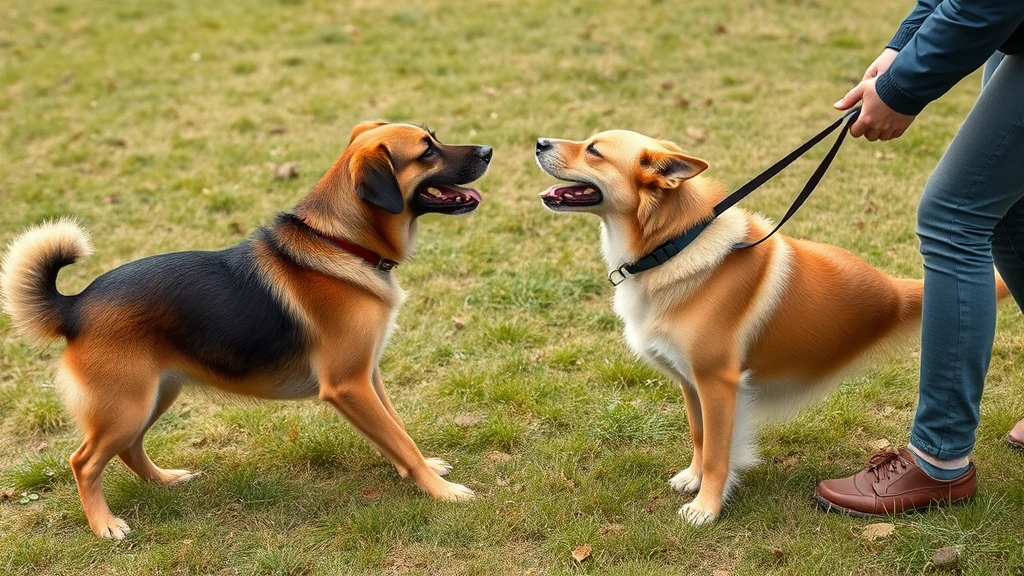 reactive dog training -
A dog trainer working with a reactive dog at increased distance from a trigger 