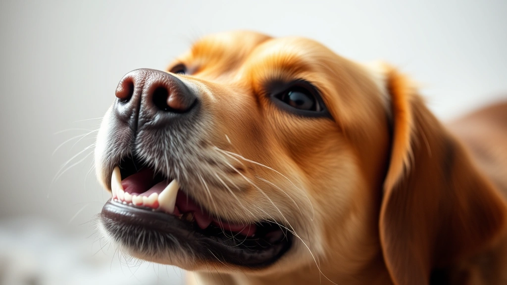 recommended senior dog food -
close-up of the dog’s face showing contentment