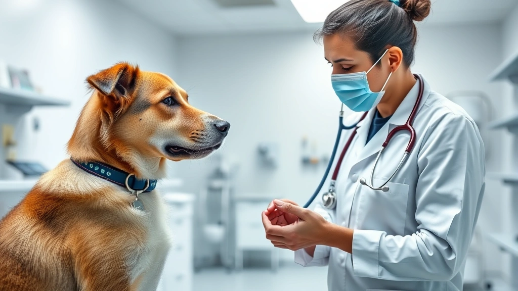 red dog mine -
Photorealistic image of a veterinarian examining a dog with a stethoscope in a 