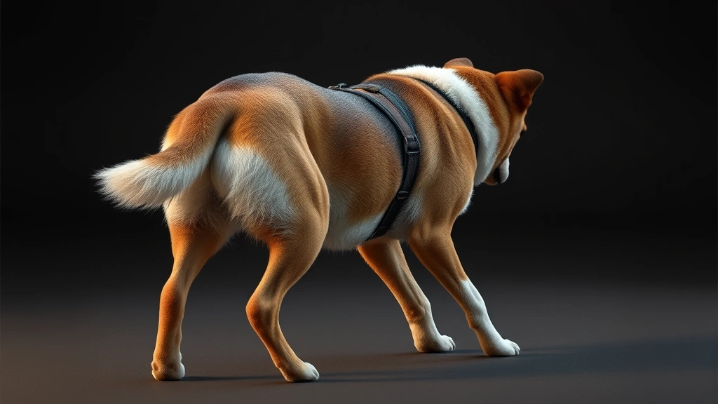 rescue dog raised by cats -
Photorealistic image of a rescue dog in a play-crouch position with lowered hin