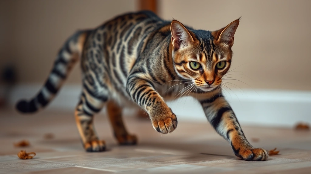 rescue dog raised by cats -
mimicking a cat’s pounce stance