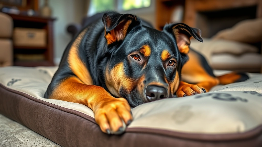rottweiler and german shepherd mix dog -
Photorealistic image of a rottweiler and german shepherd mix dog resting on an