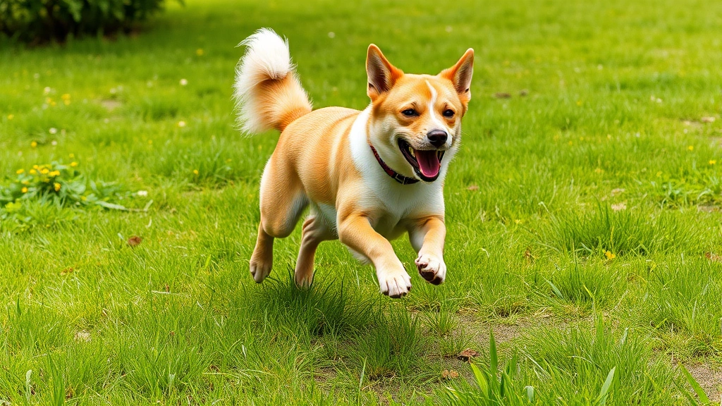 roundworms in dogs -
Photorealistic photo of a dog playing energetically in a grassy yard, running a