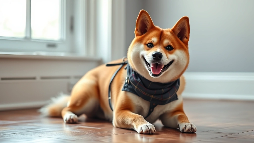 rule 34 dog -
Photorealistic image of a Shiba Inu wearing casual accessories, playful pose on