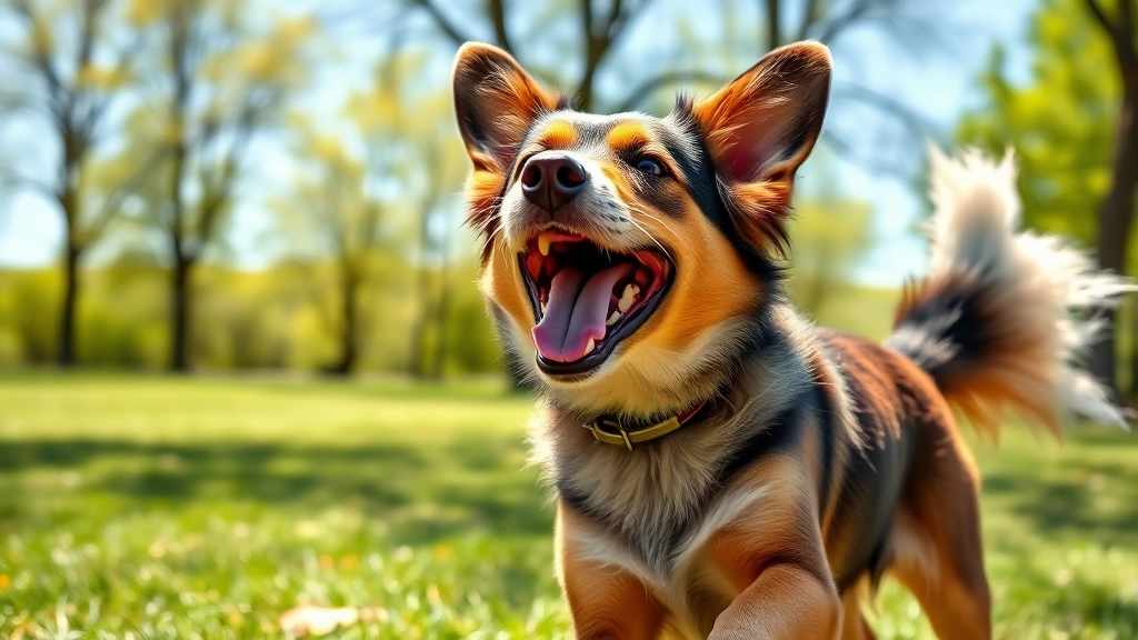 sad dog meme -
Photorealistic image of a happy, energetic dog playing fetch in a sunny park wi