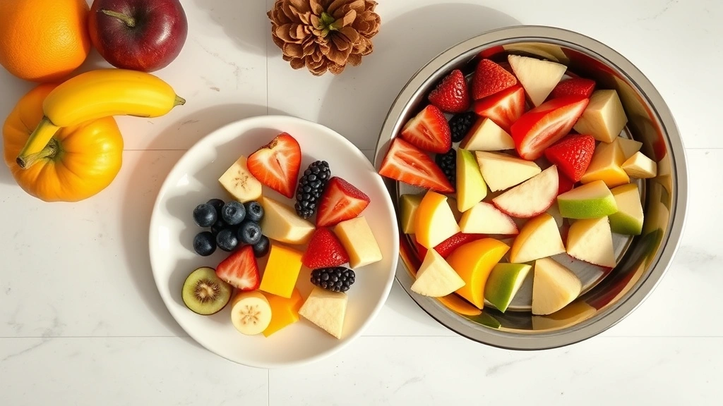 safe fruits for dogs -
Photorealistic overhead shot of various dog-safe fruits cut into safe portions 