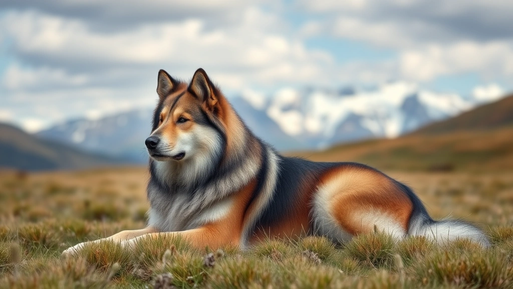 sarplaninac dog -
Photorealistic image of a sarplaninac dog lying in a grassy field with mountain