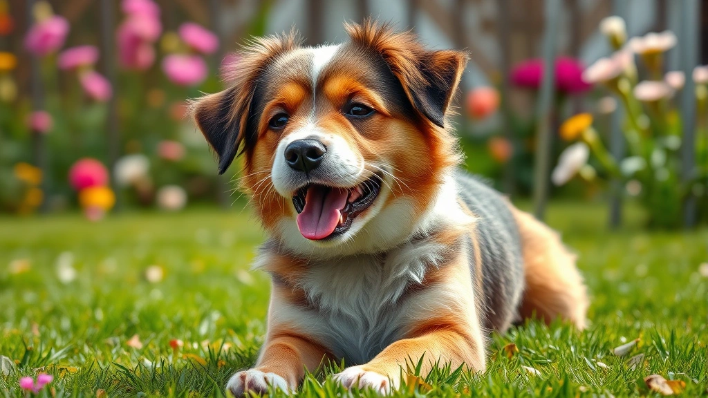 seasonal allergies feeding adjustments -
Photorealistic image of a healthy dog with shiny coat playing in a spring garde