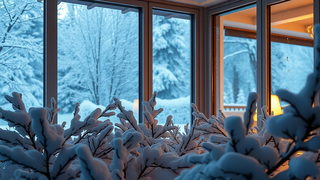 seasonal feeding adjustments -
surrounded by snow-covered windows and warm indoor lighting
