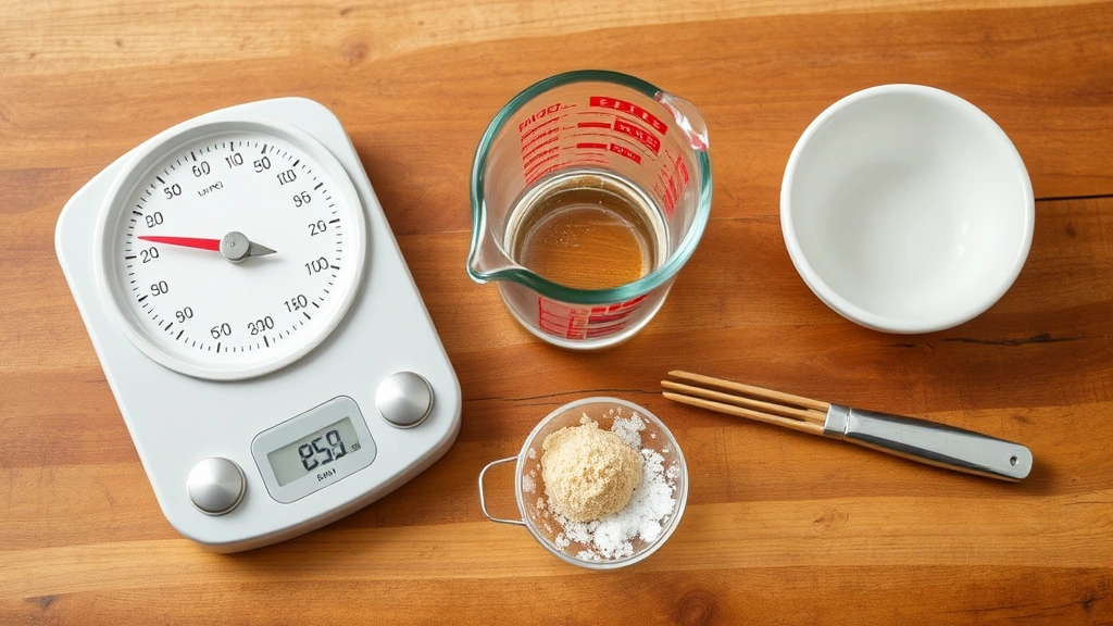 sedentary cat portions -
with a measuring cup and scale nearby

