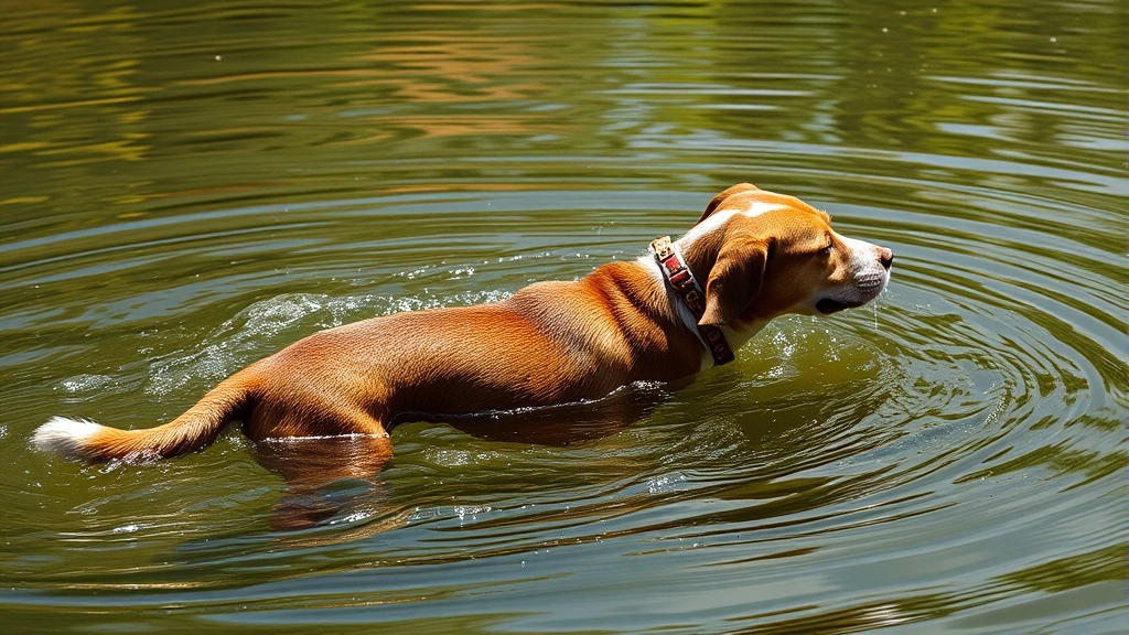 should you walk a dog with luxating patella -
showing the water supporting the dog’s body