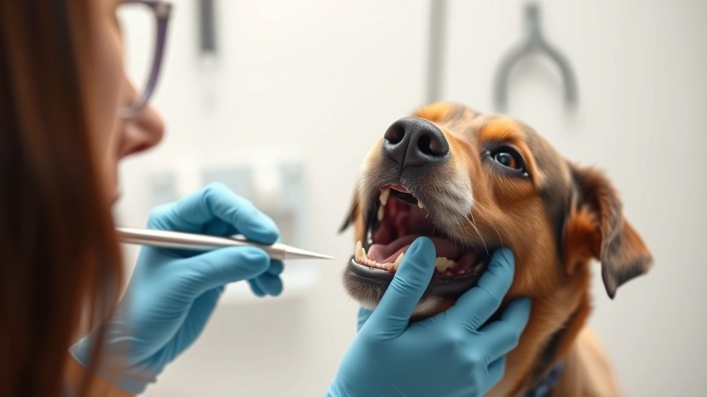 signs of kidney disease in dogs -
Photorealistic image of a veterinarian examining a dog’s mouth and gums d