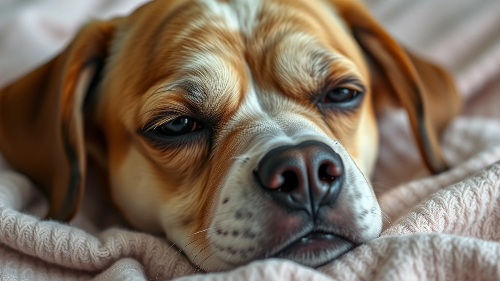 signs of parvo in dogs -
showing signs of illness with droopy eyes and withdrawn expression