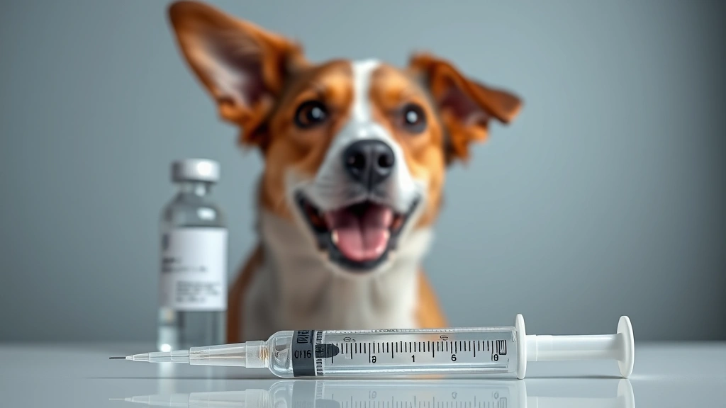 signs of parvo in dogs -
Photorealistic image of a vaccination syringe and medical vial on a clean surfa