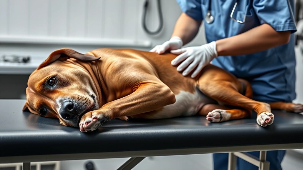 signs of uti in female dog -
Photorealistic image of a female labrador lying on a veterinary examination tab
