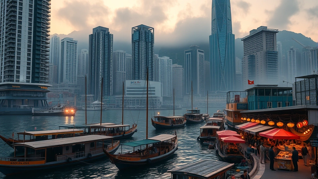 sleeping dogs video game -
Photorealistic image of Hong Kong’s bustling harbor district with traditi