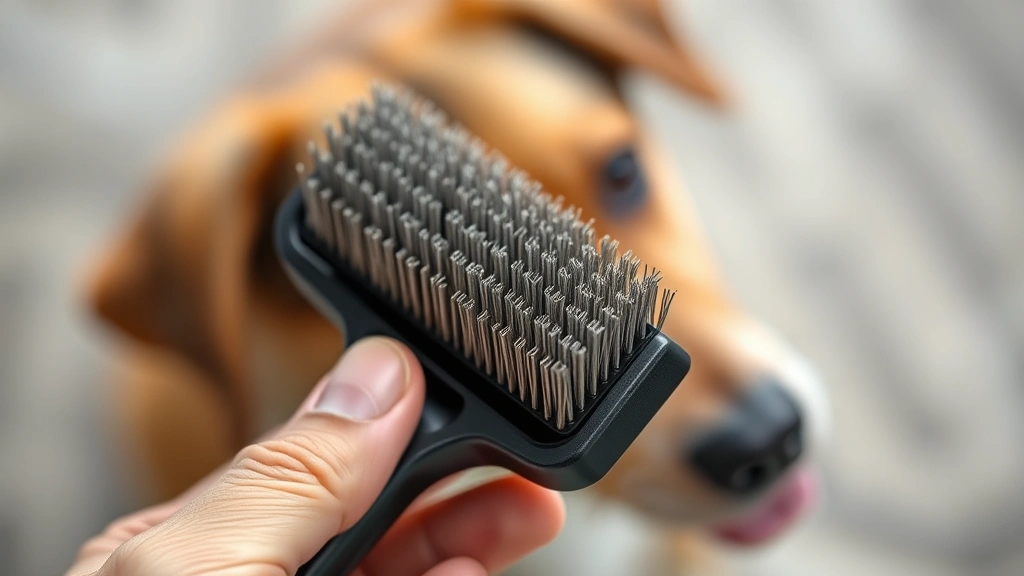 slicker brush for dogs -
Close-up of a high-quality slicker brush head showing the dense wire pattern an