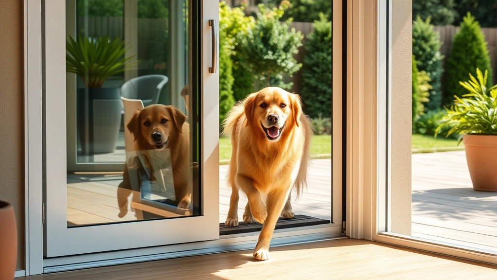 sliding door dog door dog photo 0