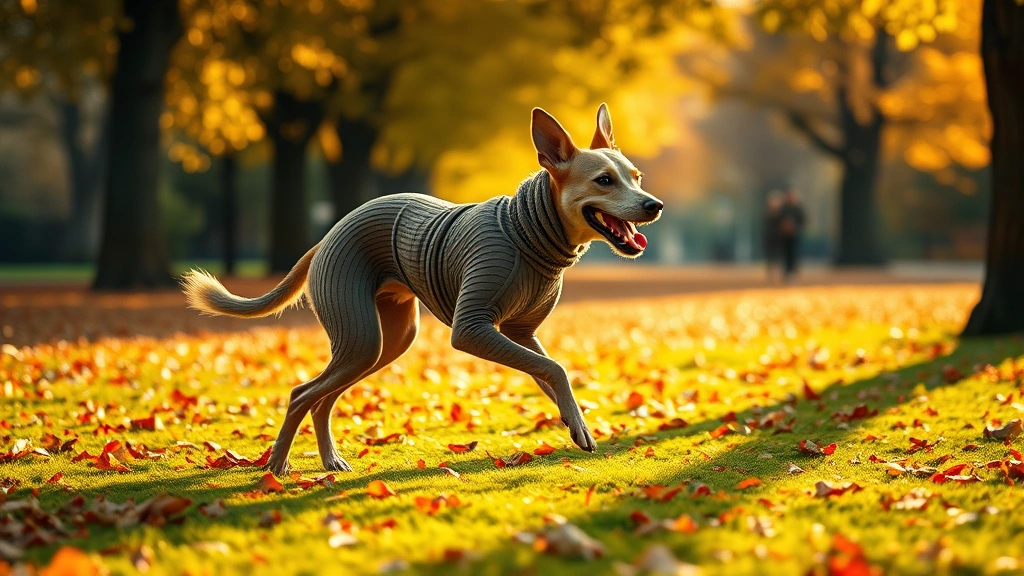 slinky dog costume -
Photorealistic long-bodied dog in a stretchy ribbed slinky costume in action, r