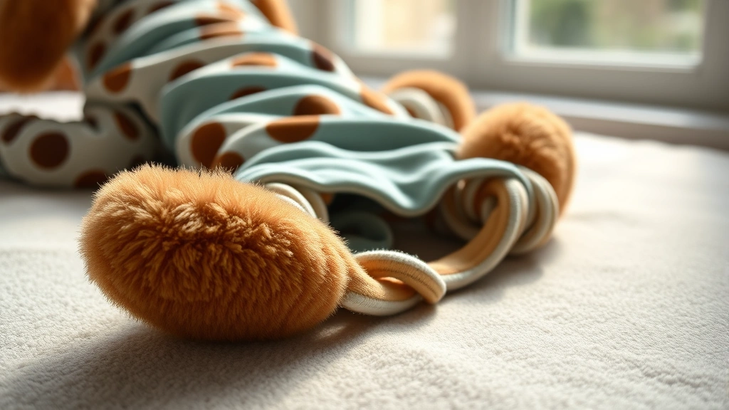 slinky dog costume -
Photorealistic close-up detail shot of a slinky dog costume showing the spring-
