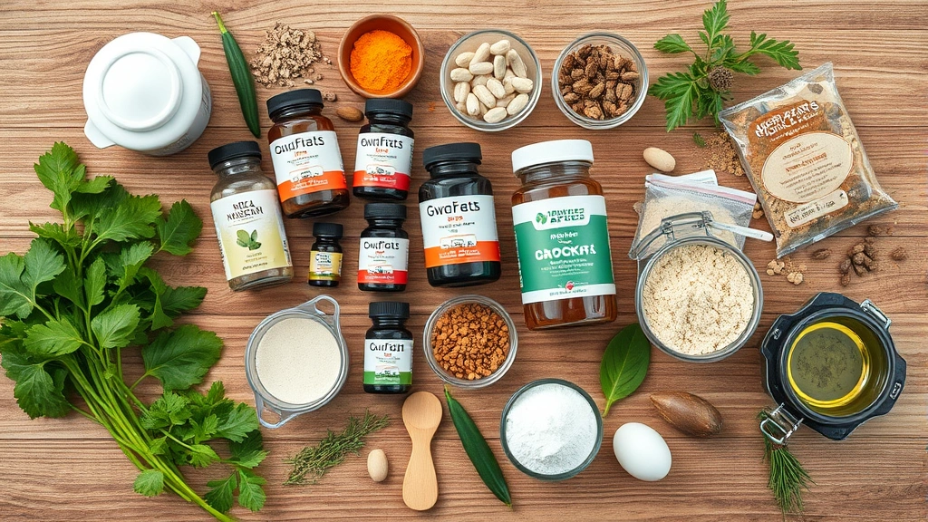 small animal probiotics -
Photorealistic overhead view of various small animal supplement bottles and pow