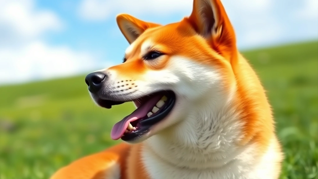 smiling dog meme -
Photorealistic side profile of a shiba inu sitting outdoors, mouth slightly ope