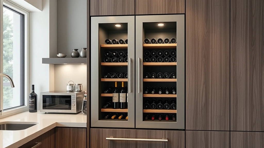 snoop dog wine -
Photorealistic style: Secure locked wine cabinet in a modern kitchen, closed gl