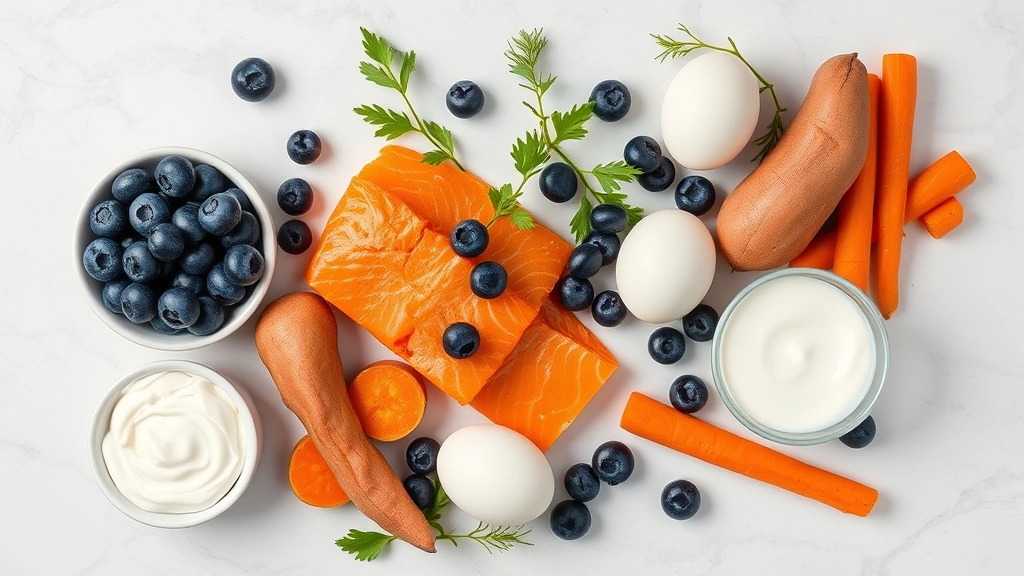 soft treat recipes for senior pets -
Photorealistic overhead flat-lay of various soft treat ingredients arranged art