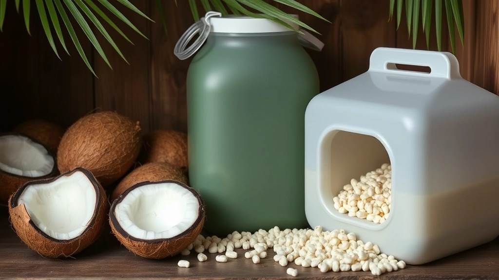 sustainable cat litter -
and coconut-based litters