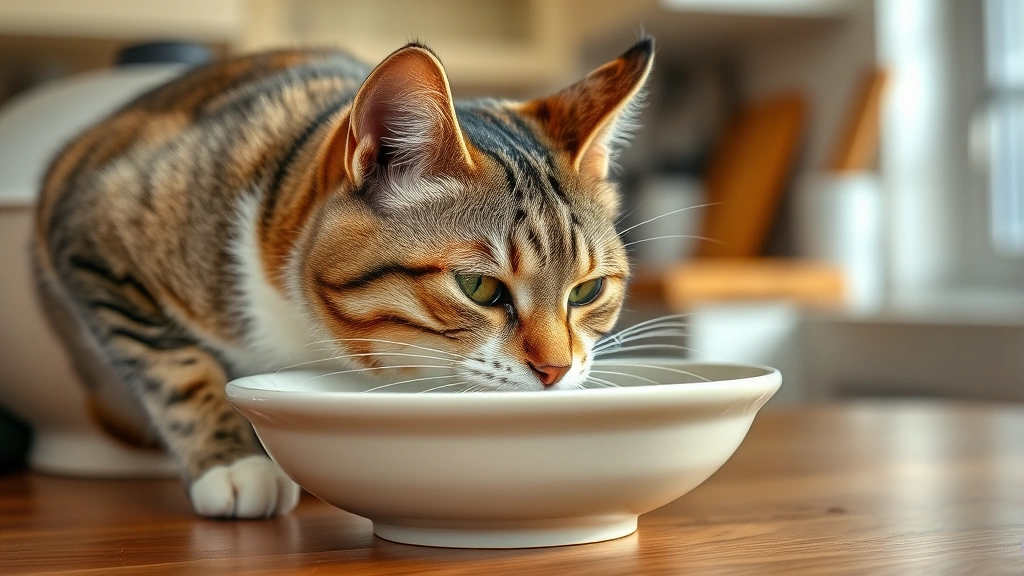 tilted bowls feeding schedule -
A tabby cat eating from a ceramic tilted bowl, whiskers clear of bowl edges, na