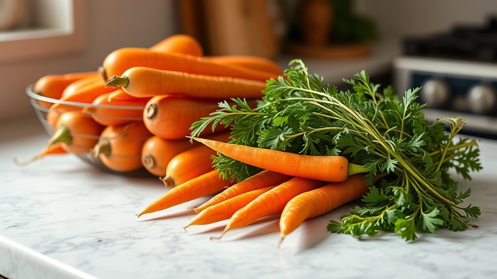toxic vegetables for cats -
and carrots on a kitchen counter