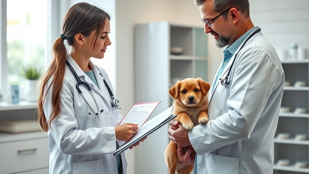 veterinary recommended feeding times -
Photorealistic image of a veterinarian in white coat discussing feeding schedul