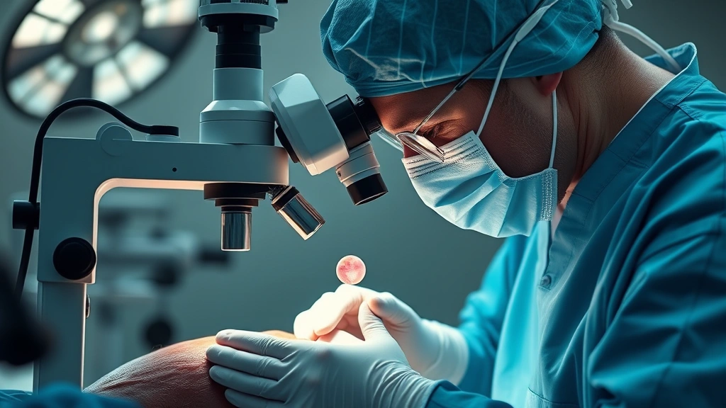 soft tissue sarcoma in dogs -
Photorealistic surgical scene showing a veterinary surgeon in sterile condition