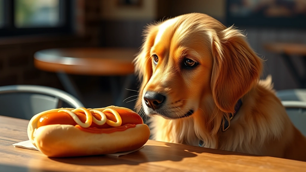 sonic hot dogs -
Photorealistic image of a golden retriever looking at a hot dog with puppy eyes