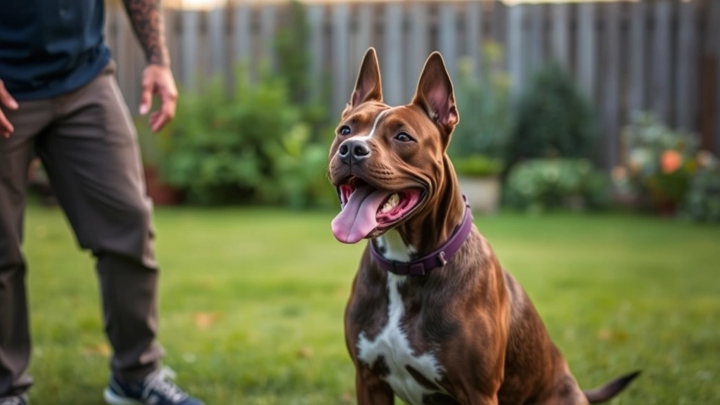 staffordshire dogs -
An American Staffordshire Terrier during a training session with its owner in a